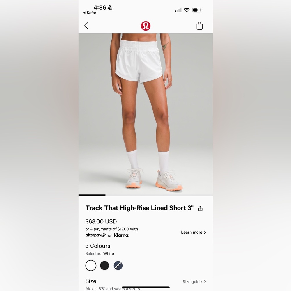 Lululemon track that high rise short